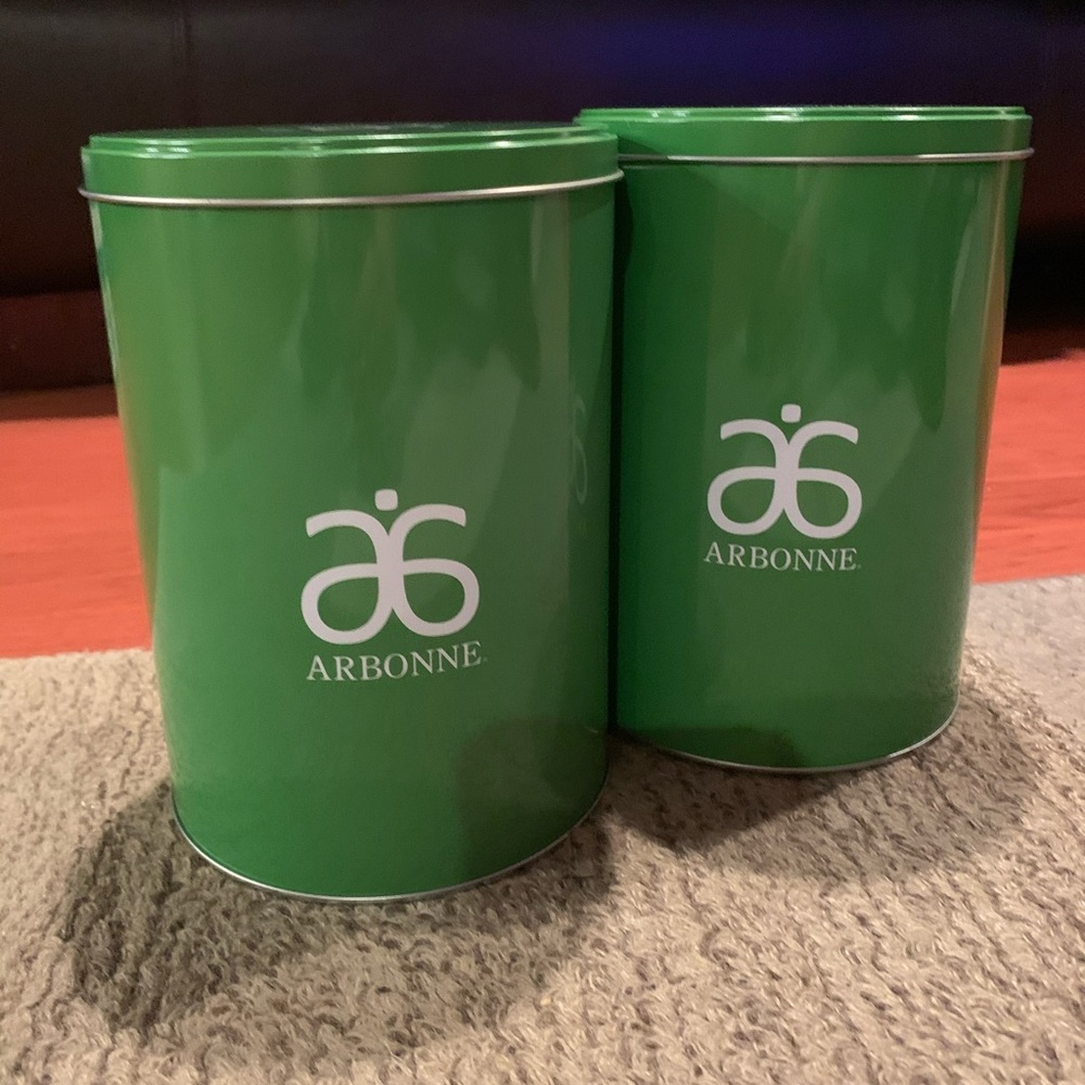 Storage container with Arbonne logo